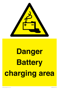 Danger Battery charging area